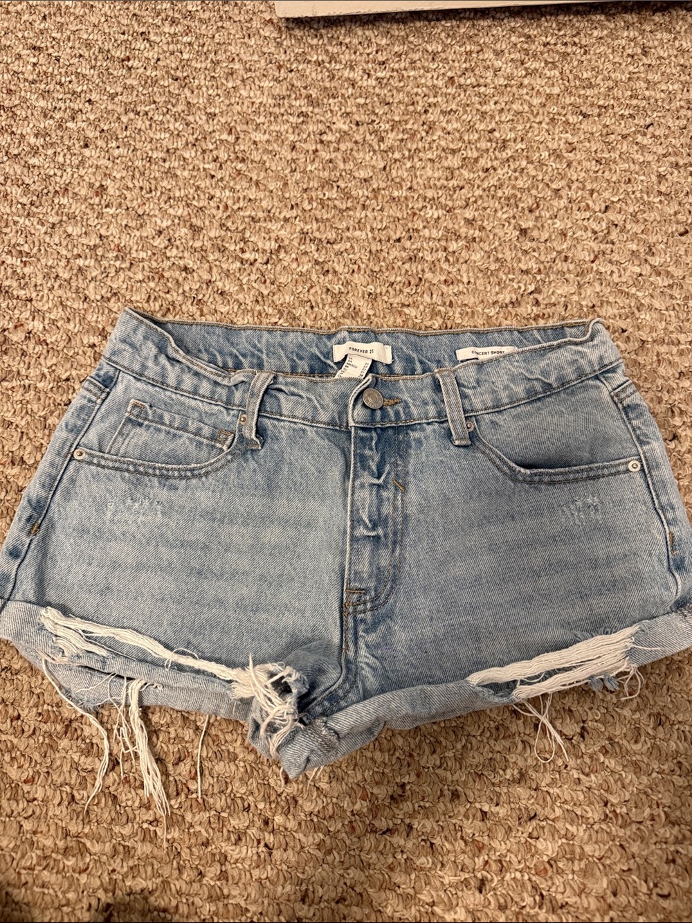 Light Wash Denim Cutoff Shorts